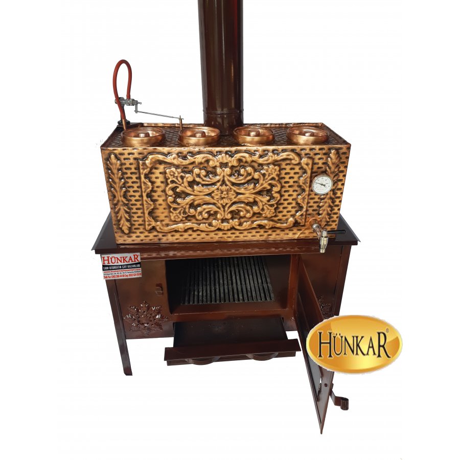 ODUNLU YÜKSEK SOBALI(KÜZİNE) BAKIR SEMAVER 