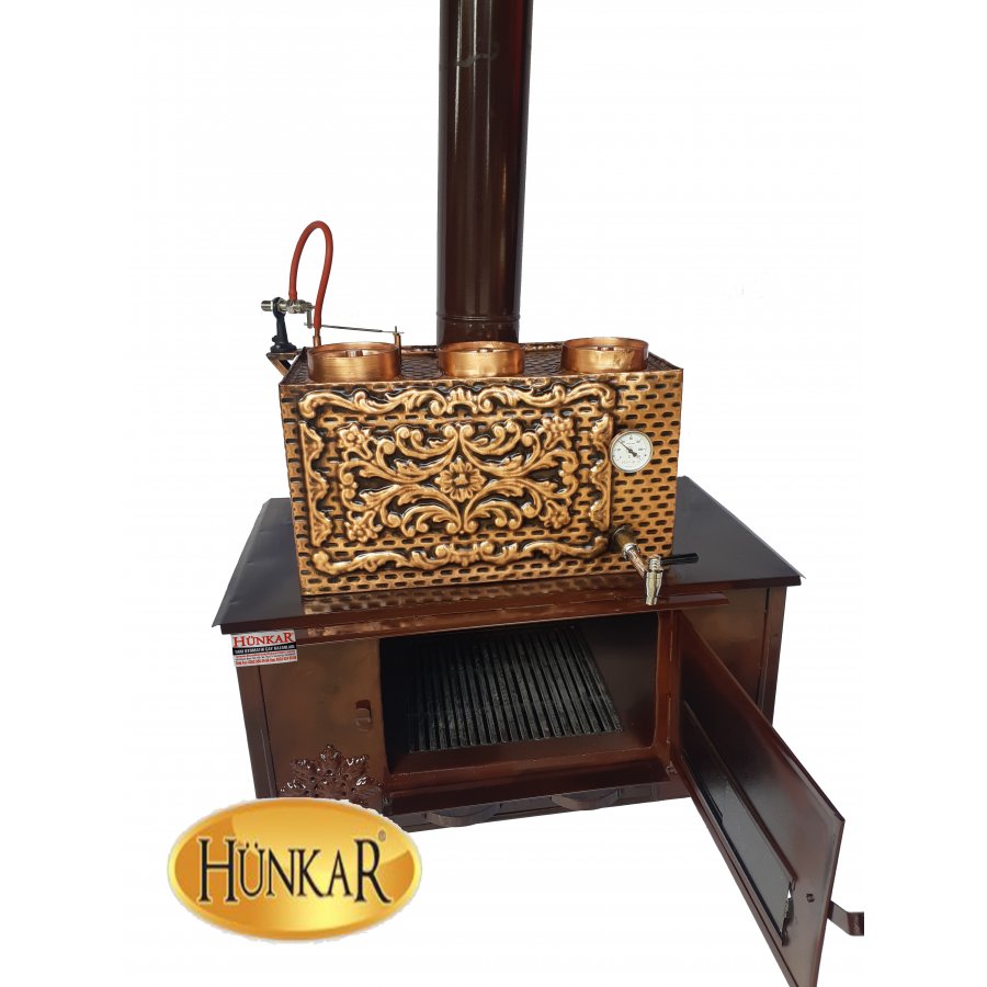 ODUNLU YÜKSEK SOBALI(KÜZİNE) BAKIR SEMAVER 