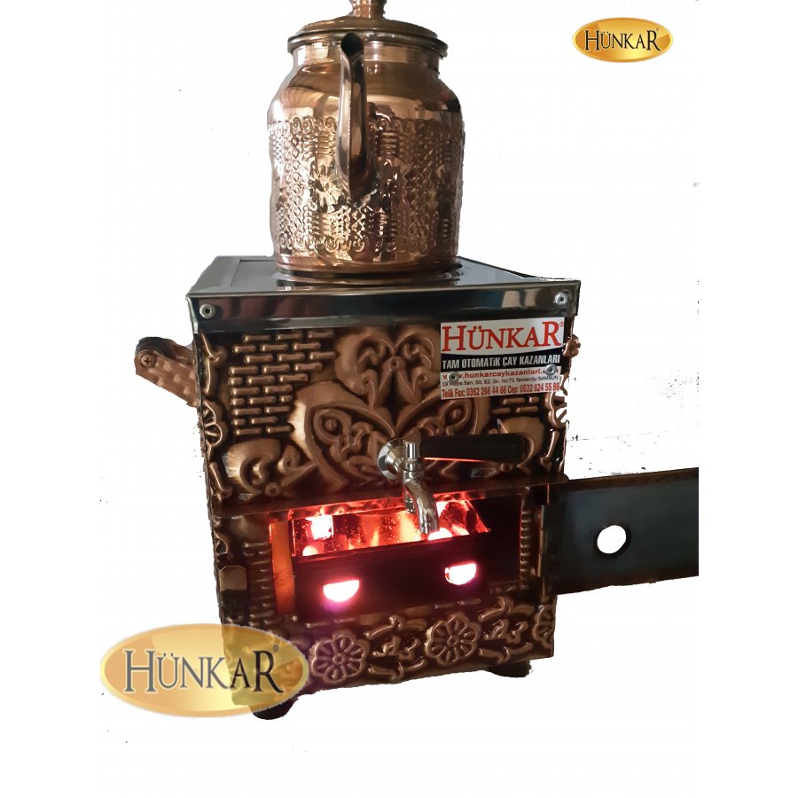 KÖMÜRLÜ - JELLİ YALITIMLI 3 LİTRE BAKIR SEMAVER 