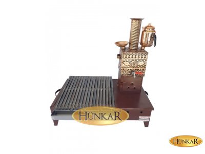 BAKIR PİKNİK SEMAVERİ  ve IZGARASI ODUN ve KÖMÜRLÜ SET KOMBİ 6 VE 8 LİTRE - KARE VE SİLİNDİR GÖRÜNÜM