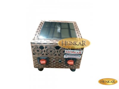 BAKIR İŞLEMELİ ELEKTRİKLİ BAKIR CEZVELİ KUMDA KAHVE 25X25X22 CM KÜÇÜK EBATLI