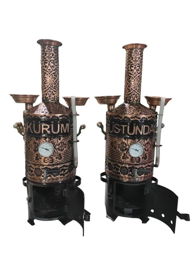 İSİM İŞLEMELİ ISI-SU GÖSTERGELİ 10 LT'LİK BAKIR PİKNİK SEMAVER