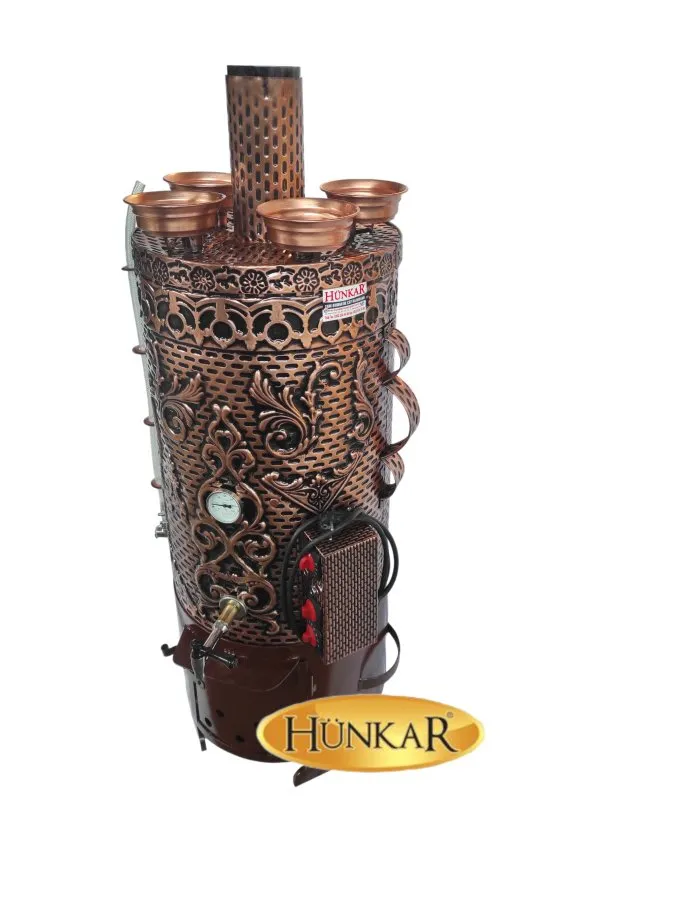 80 LT ISI YALITIMLI 4 DEMLİKLİ ELEKTRİKLİ ODUNLU BAKIR SEMAVER 