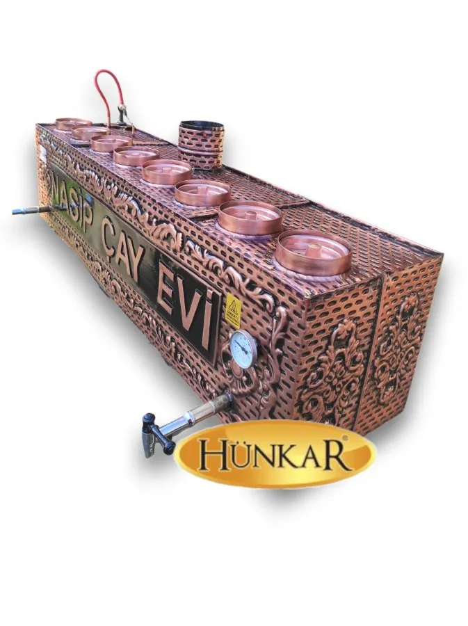 8 DEMLİKLİ SU OTOMATİKLİ ODUNLU KÖMÜRLÜ ÇAY KAZANI ÜST