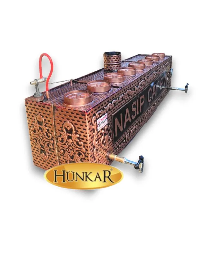 8 DEMLİKLİ SU OTOMATİKLİ ODUNLU KÖMÜRLÜ ÇAY KAZANI ÜST