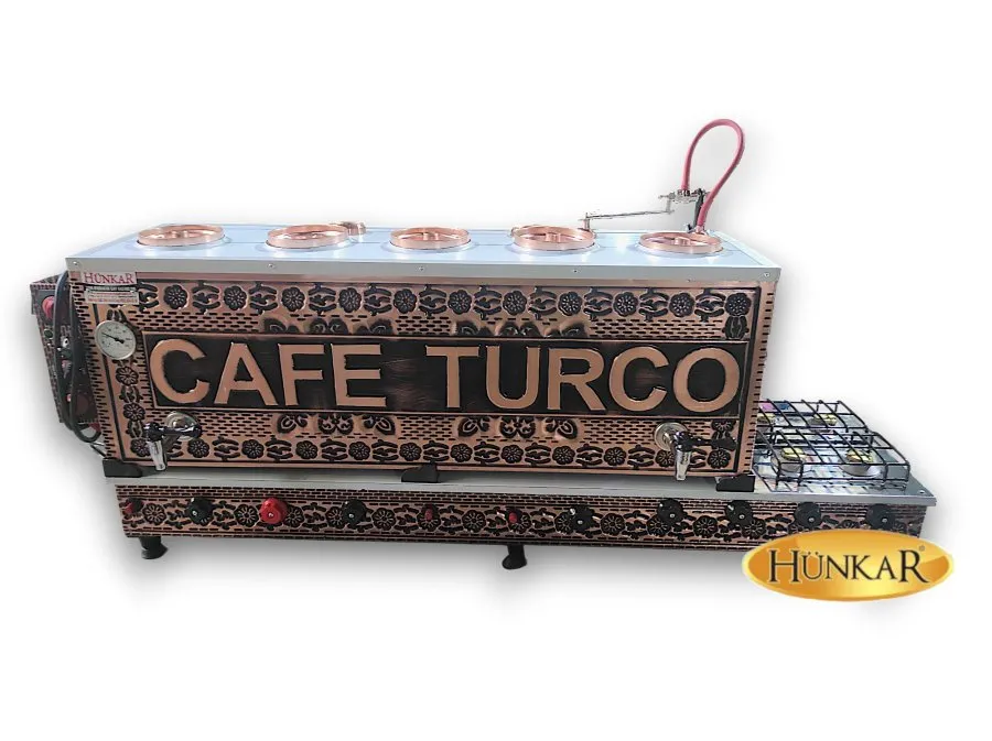 4 KAHVECİ GÖZLÜ 5 Lİ İÇİ BAKIR DIŞI BAKIR TAM OTOMATİK ÇAY KAZANI  