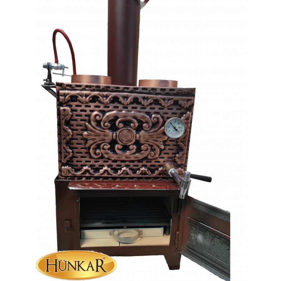 SU OTOMATİKLİ 2'Lİ 30 LİTRELİK ATEŞ TUĞLALI BAKIR SEMAVER ÇAY KAZANI