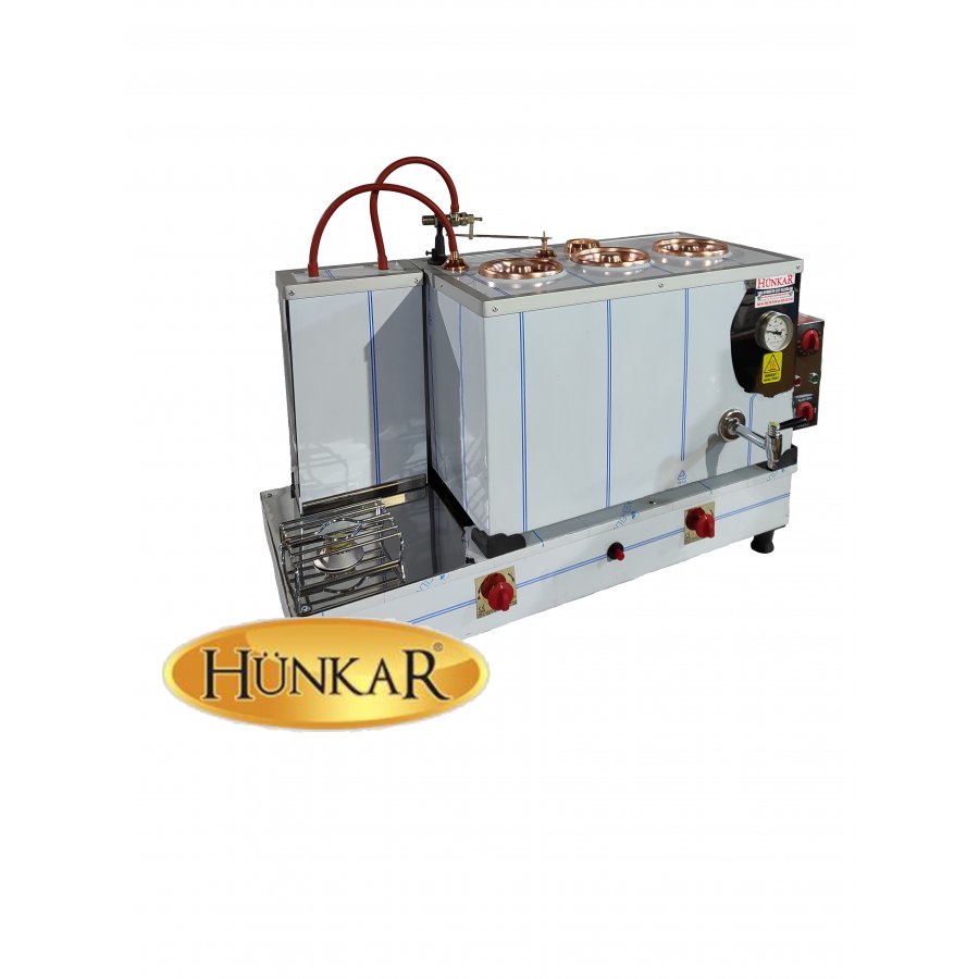 DIŞ KROM İÇ BAKIR 40 LT 3 DEMLİKLİ TAM OTOMATİK ÇAY KAZANI 