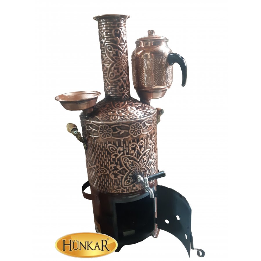 8 LİTRELİK YUVARLAK BAKIR PİKNİK SEMAVERİ 