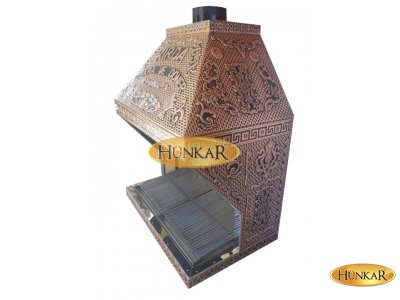 BAKIR CAĞ KEBABI OCAĞI IZGARALI YALITIMLI ÇİFT CİDARLI ATEŞ TUĞLALI VERNİKLİ ESKİTMELİ -ÇİFT FONKSİY