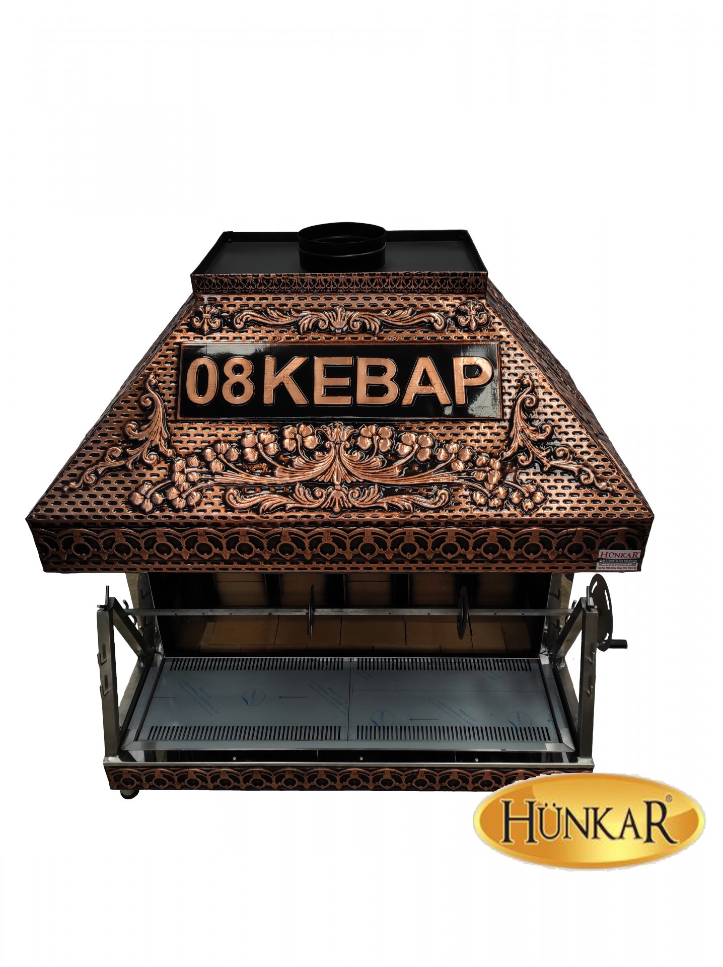 135*75*120 ÖLÇÜLERİNDE BAKIR İŞLEMELİ YALITIMLI CAĞ KEBABI OCAĞI