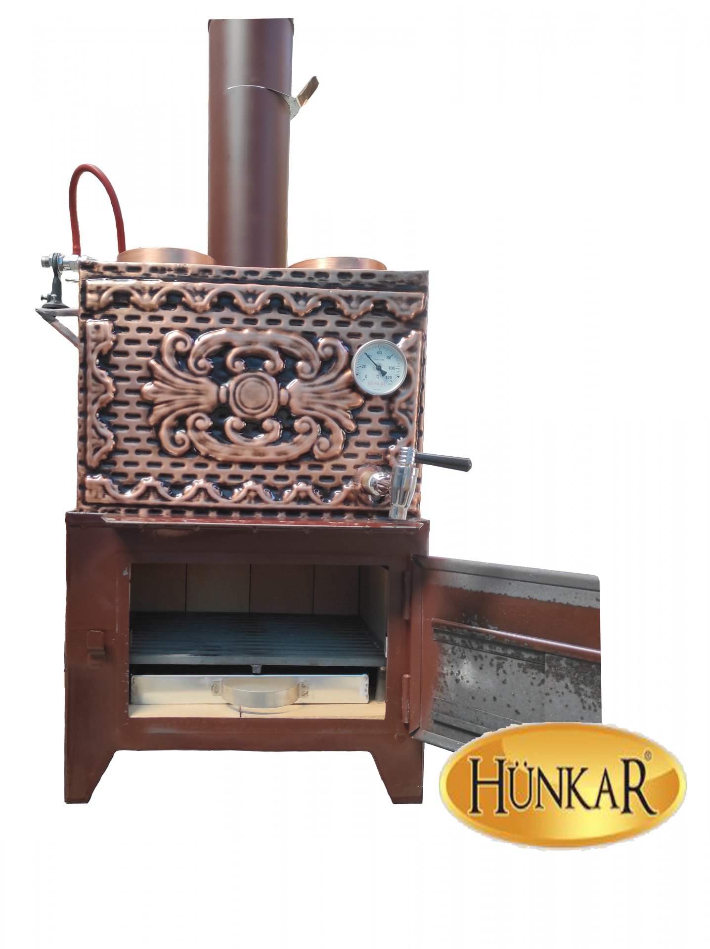 SU OTOMATİKLİ 2'Lİ 30 LİTRELİK ATEŞ TUĞLALI BAKIR SEMAVER ÇAY KAZANI