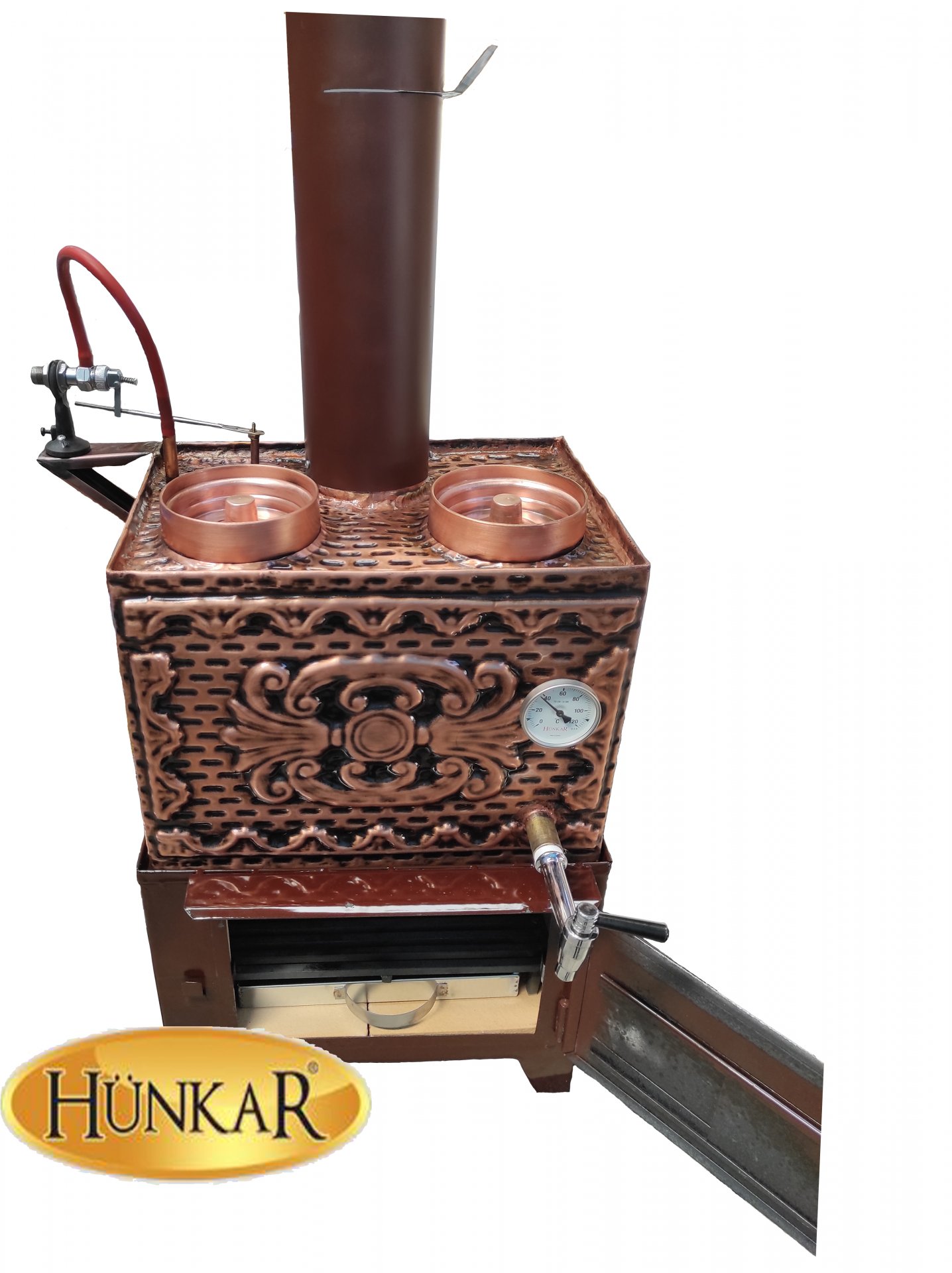 SU OTOMATİKLİ 2'Lİ 30 LİTRELİK ATEŞ TUĞLALI BAKIR SEMAVER ÇAY KAZANI