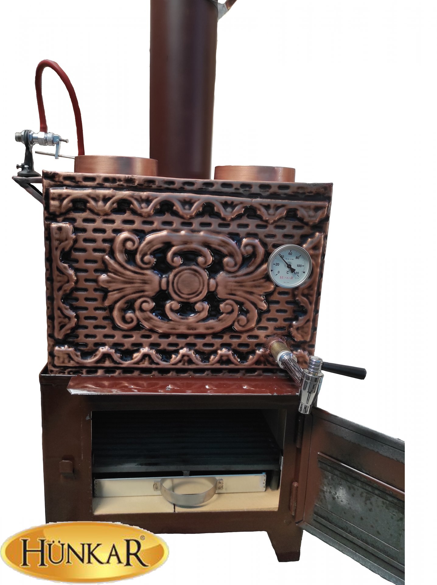 SU OTOMATİKLİ 2'Lİ 30 LİTRELİK ATEŞ TUĞLALI BAKIR SEMAVER ÇAY KAZANI