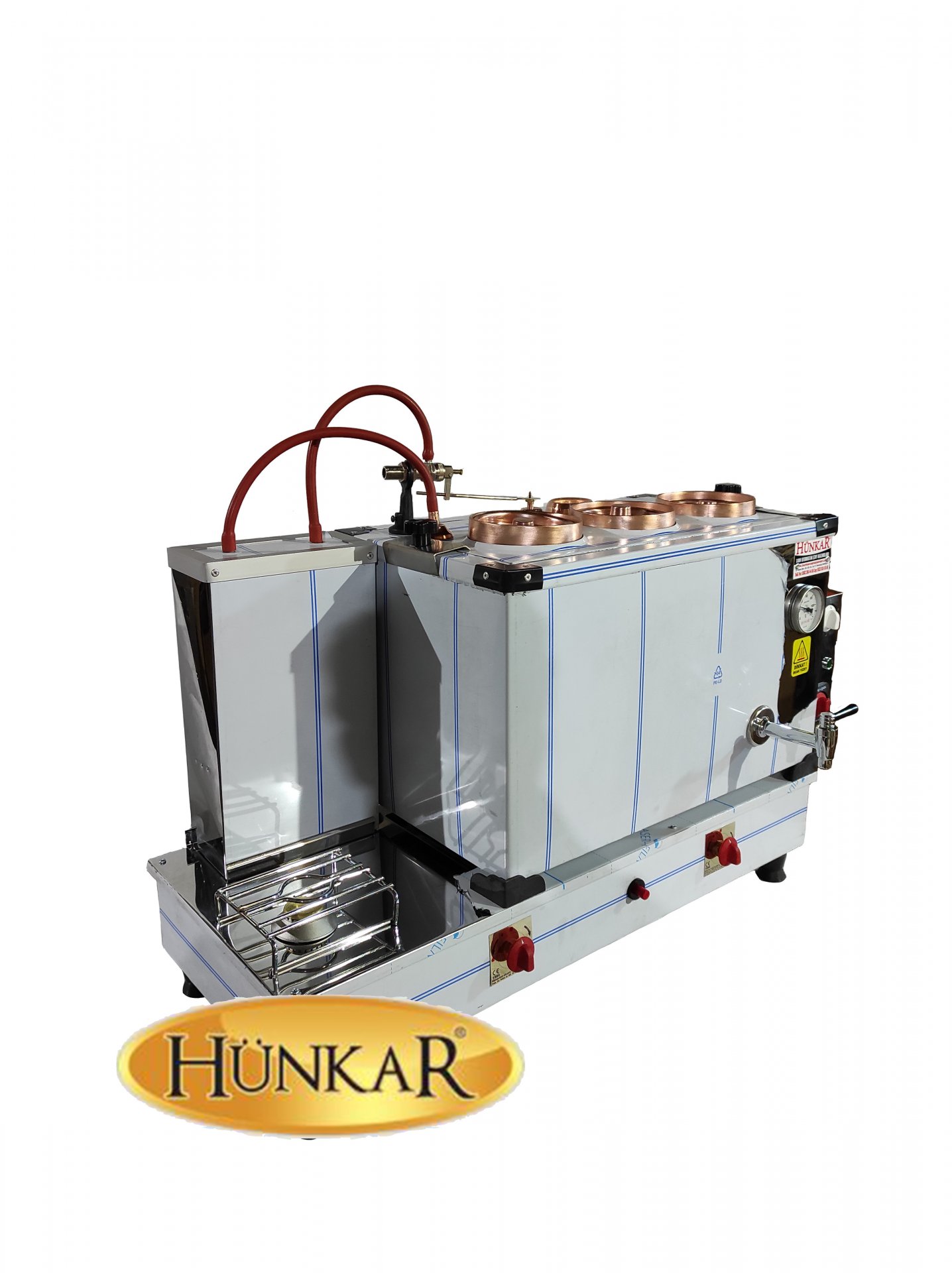 AÇILIR 3 DEMLİKLİ 40 LT DIŞ KROM İÇ BAKIR ÇAY KAZANI 