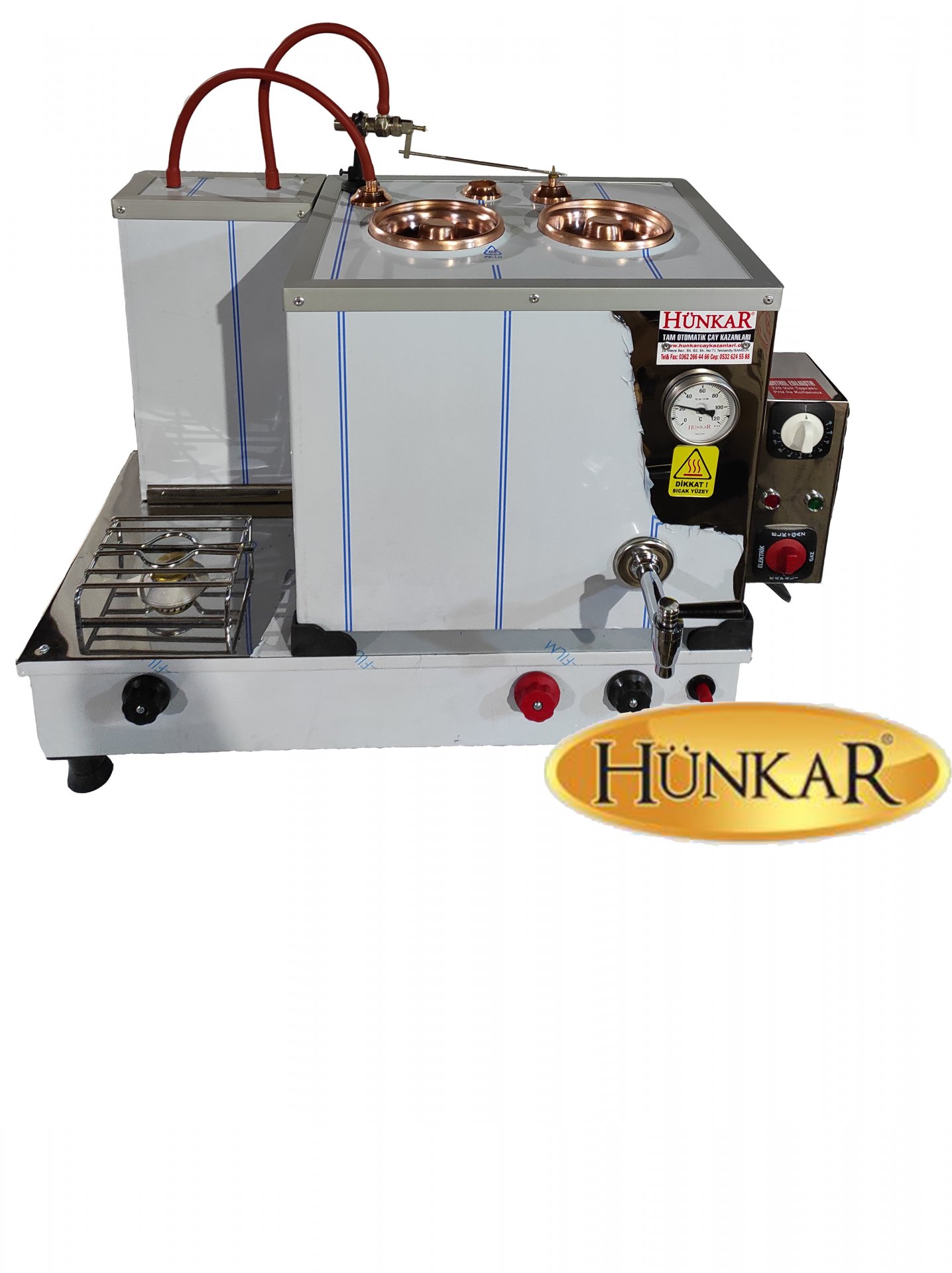 2 Lİ İÇ BAKIR DIŞ KROM 30 LT TAM OTOMATİK ÇAY KAZANI 