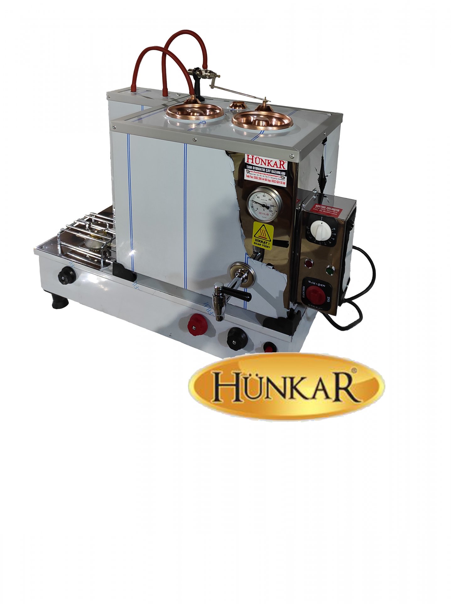 2 Lİ İÇ BAKIR DIŞ KROM 30 LT TAM OTOMATİK ÇAY KAZANI 
