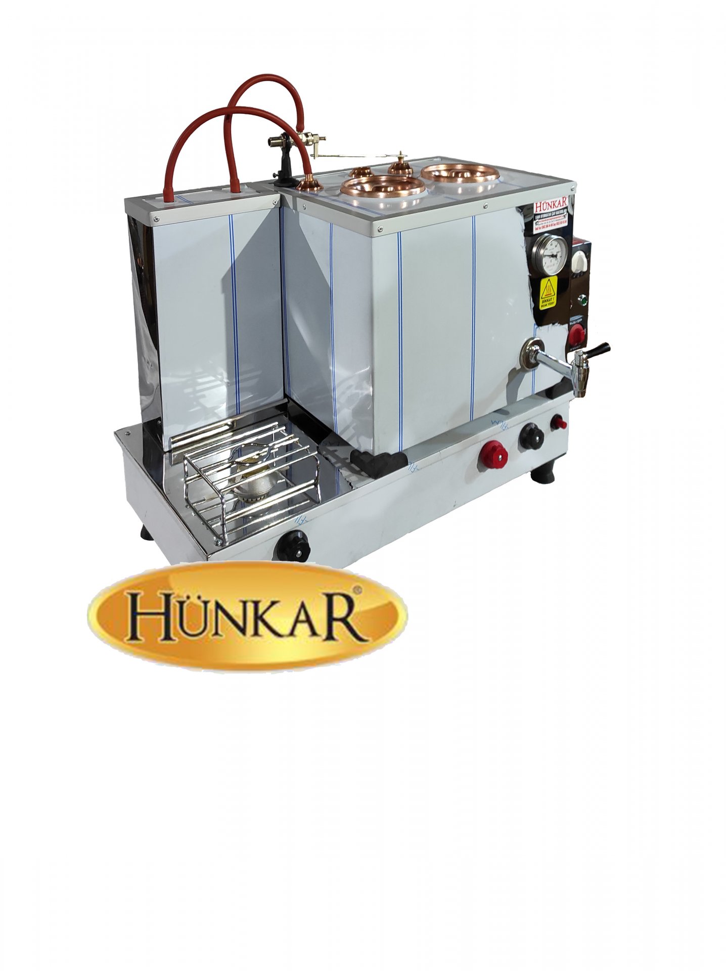 2 Lİ İÇ BAKIR DIŞ KROM 30 LT TAM OTOMATİK ÇAY KAZANI 