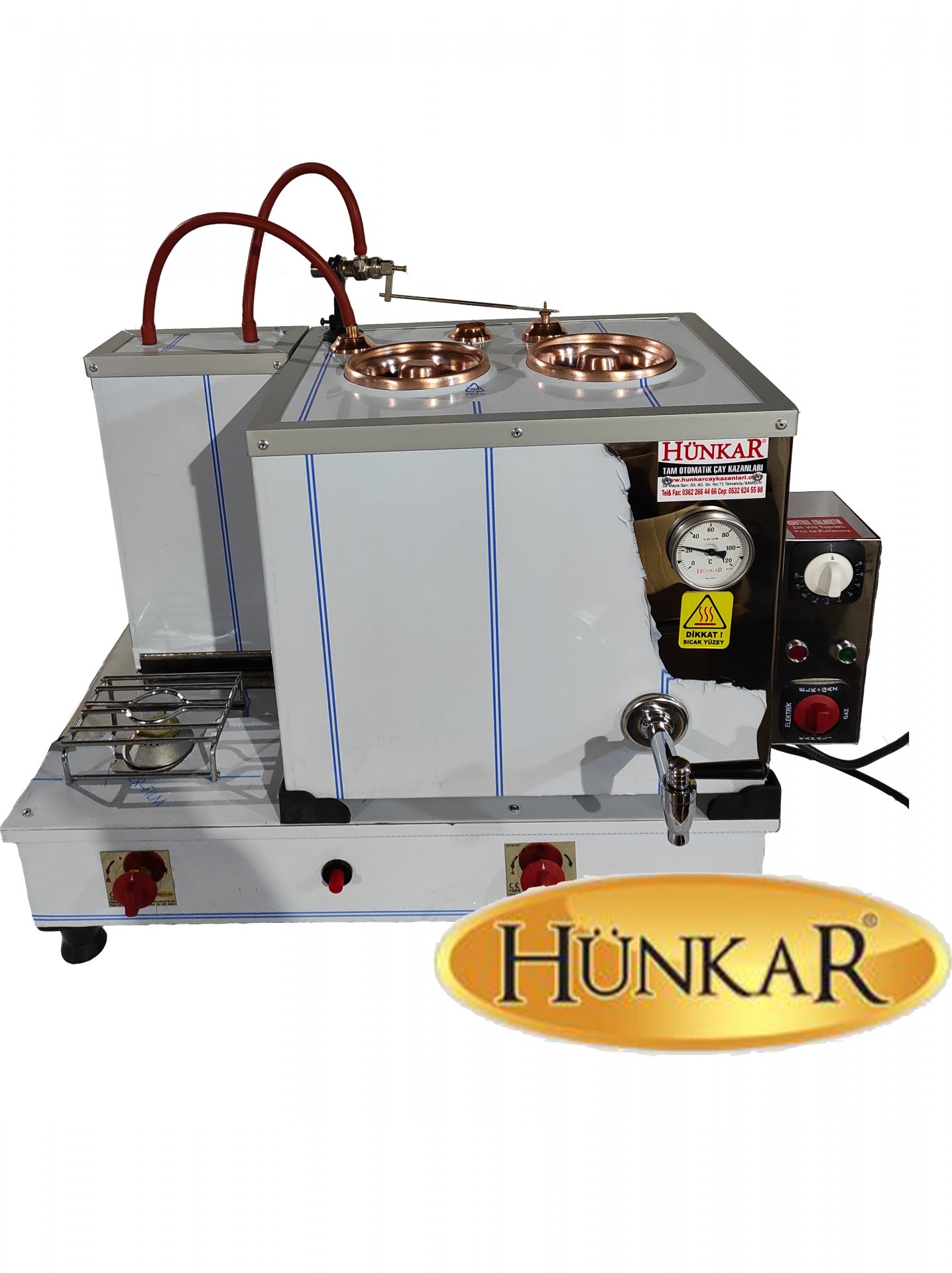2 Lİ İÇ BAKIR DIŞ KROM 30 LT TAM OTOMATİK ÇAY KAZANI 