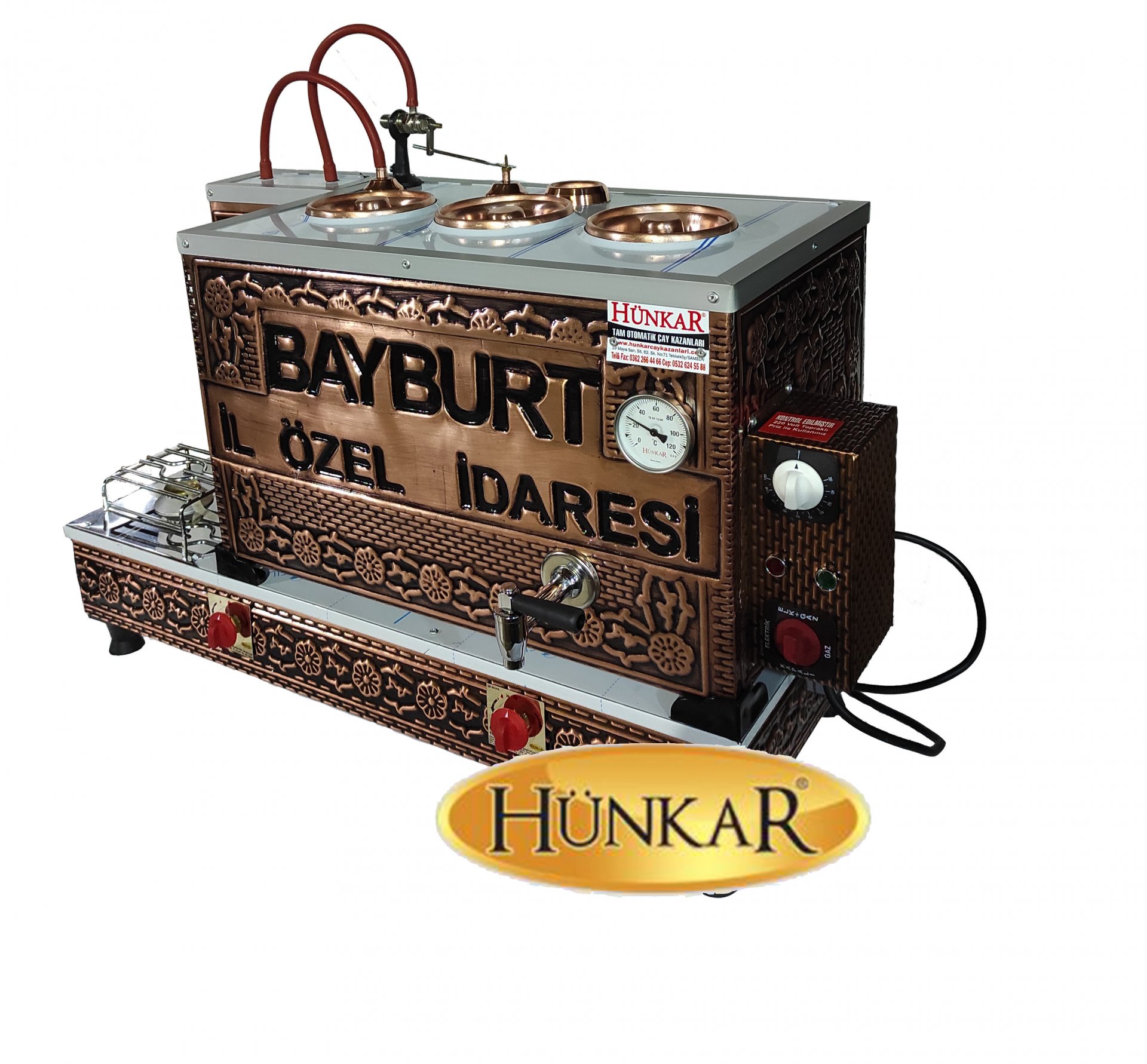 İÇ DIŞ BAKIR 40 LT 3LÜ EMNİYET VENTİLLİ TAM OTOMATİK ÇAY KAZANI