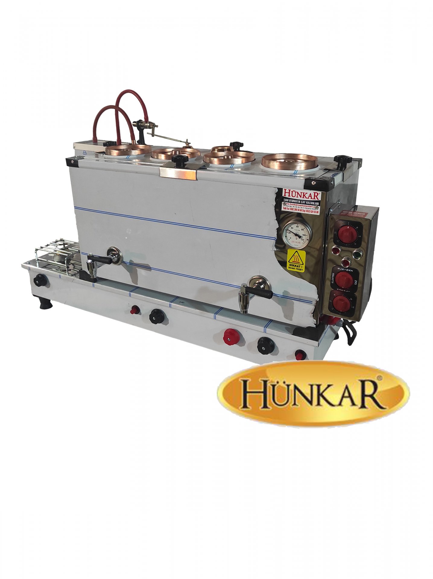 4LÜ AÇILIR DIŞ KROM İÇ BAKIR 60 LT TAM OTOMATİK ÇAY KAZANI 