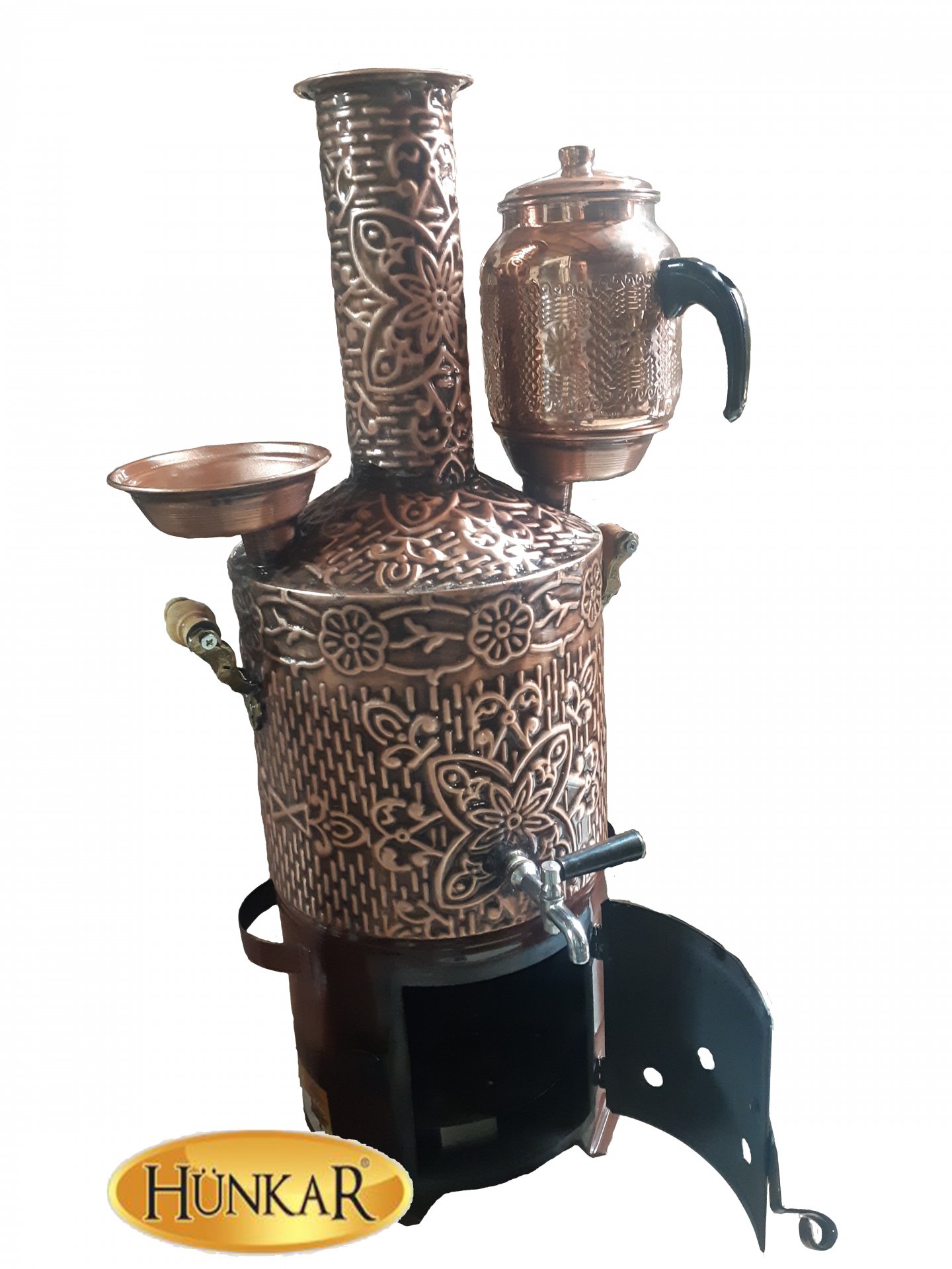 8 LİTRELİK YUVARLAK BAKIR PİKNİK SEMAVERİ 