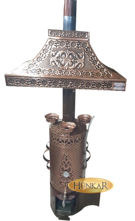 SEMAVER BAKIR İŞLEMELİ 80 LİTRE 3 DEMLİKLİ TUĞLALI ODUNLU KÖMÜRLÜ-DAVLUMBAZLI