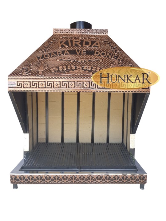 BAKIR CAĞ KEBABI OCAĞI IZGARALI YALITIMLI ÇİFT CİDARLI ATEŞ TUĞLALI VERNİKLİ ESKİTMELİ -ÇİFT FONKSİY